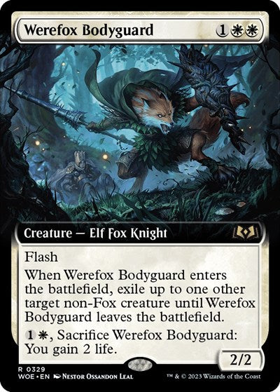 Werefox Bodyguard (Extended Art) (Wilds of Eldraine) Light Play Foil