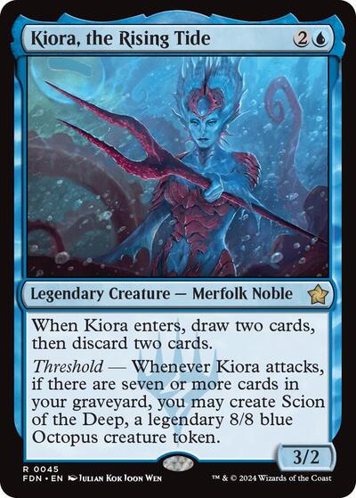 Kiora, the Rising Tide (Foundations) Near Mint Foil