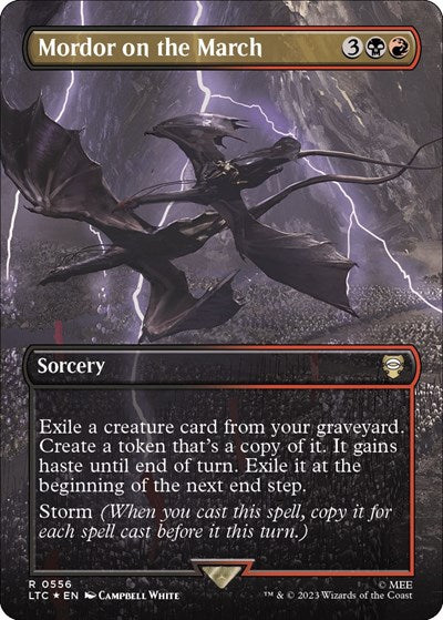 Mordor on the March (Borderless) (Surge Foil) (Commander: The Lord of the Rings: Tales of Middle-earth) Near Mint Foil
