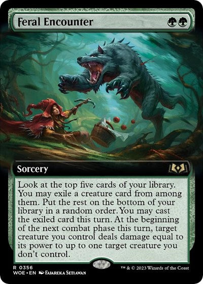 Feral Encounter (Extended Art) (Wilds of Eldraine) Near Mint Foil