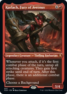 Karlach, Fury of Avernus (Etched Foil) (Commander Legends: Battle for Baldur's Gate) Damaged / Poor Foil