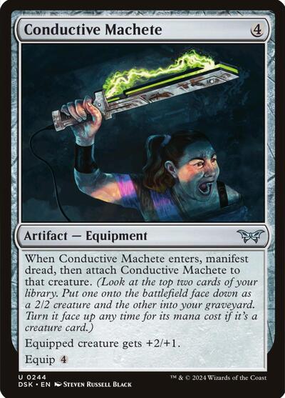 Conductive Machete (Duskmourn: House of Horror) Light Play Foil