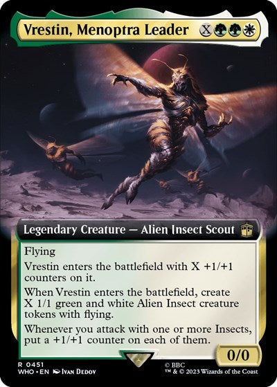 Vrestin, Menoptra Leader (Extended Art) (Universes Beyond: Doctor Who) Near Mint Foil