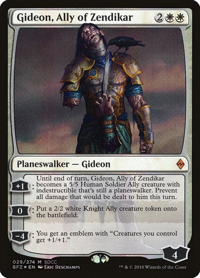 Gideon, Ally of Zendikar (SDCC 2016 Exclusive) (Promos: Media) Light Play Foil