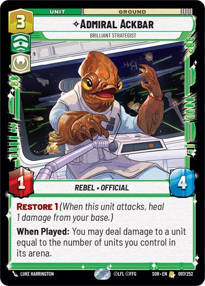 Admiral Ackbar Brilliant Strategist (Spark of Rebellion) Near Mint Foil