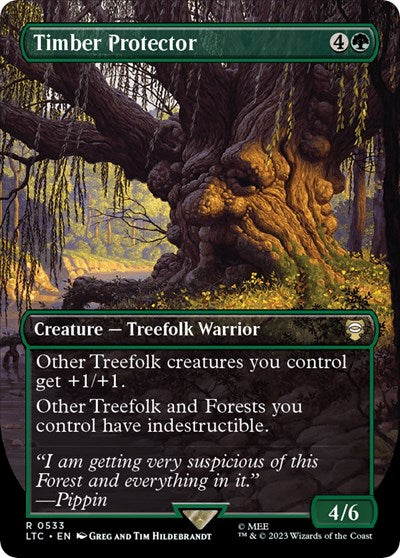 Timber Protector (Borderless) (Commander: The Lord of the Rings: Tales of Middle-earth) Light Play