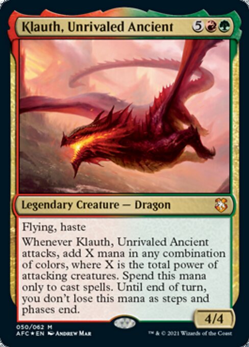 Klauth, Unrivaled Ancient (Commander 2021 Forgotten Realms) Heavy Play Foil