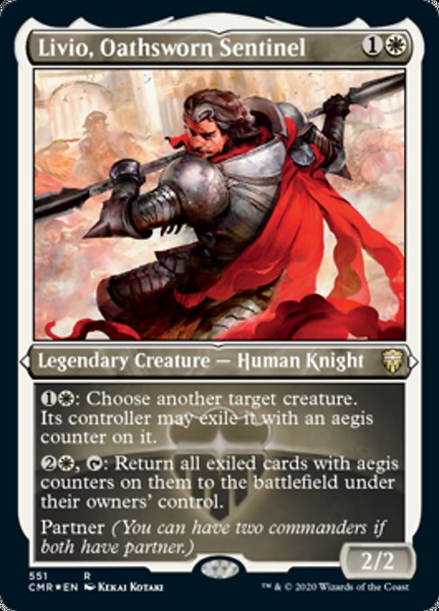 Livio, Oathsworn Sentinel (Foil Etched) (Commander Legends) Light Play Foil
