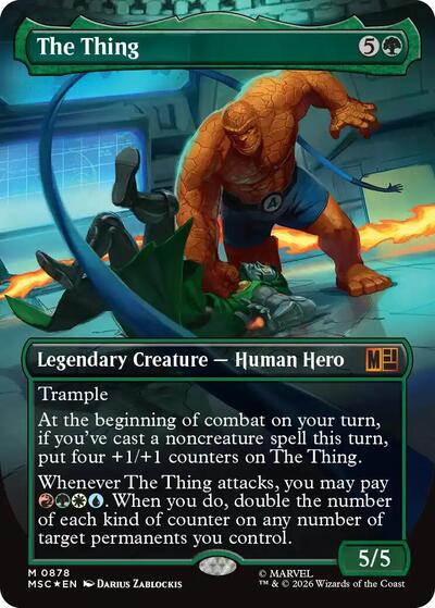 The Thing (Borderless) (Surge Foil) (Commander: Marvel Super Heroes) Near Mint Foil