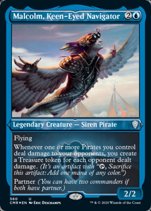 Malcolm, Keen-Eyed Navigator (Foil Etched) (Commander Legends) Light Play Foil