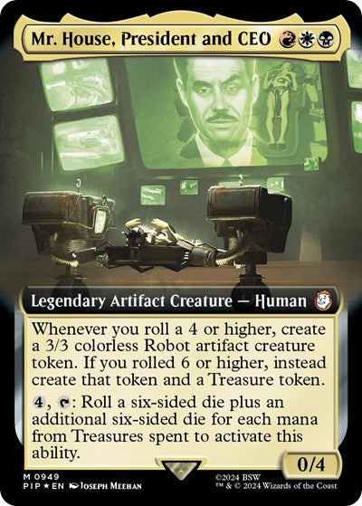 Mr. House, President and CEO (Extended Art) (Surge Foil) (Universes Beyond: Fallout) Light Play Foil