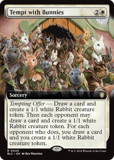 Tempt with Bunnies (Extended Art) (Commander: Bloomburrow) Medium Play