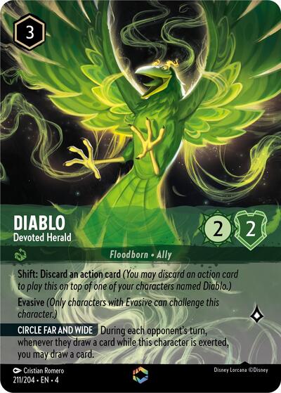 Diablo - Devoted Herald (Enchanted) (Ursula's Return) Near Mint Holofoil