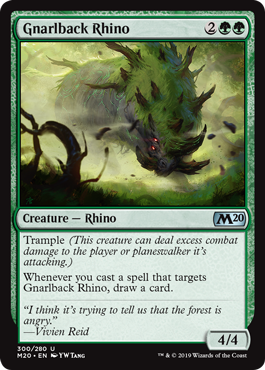 Gnarlback Rhino (Magic 2020 Core Set) Medium Play