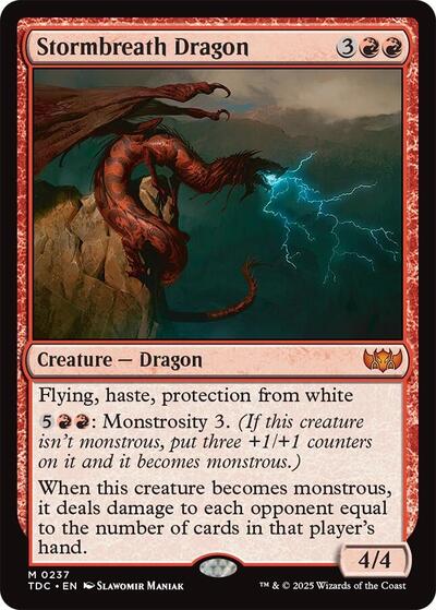 Stormbreath Dragon (Commander: Tarkir: Dragonstorm) Light Play