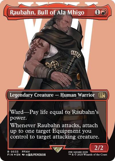 Raubahn, Bull of Ala Mhigo (Borderless) (Surge Foil) (Universes Beyond: FINAL FANTASY) Light Play Foil
