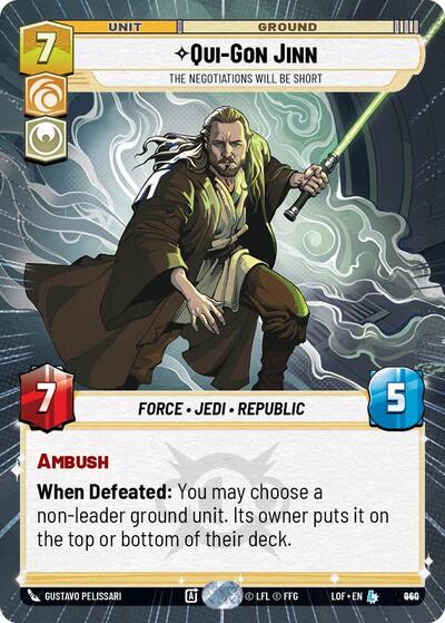 Qui-Gon Jinn The Negotiations Will Be Short (Hyperspace Foil) (Legends of the Force) Near Mint Foil