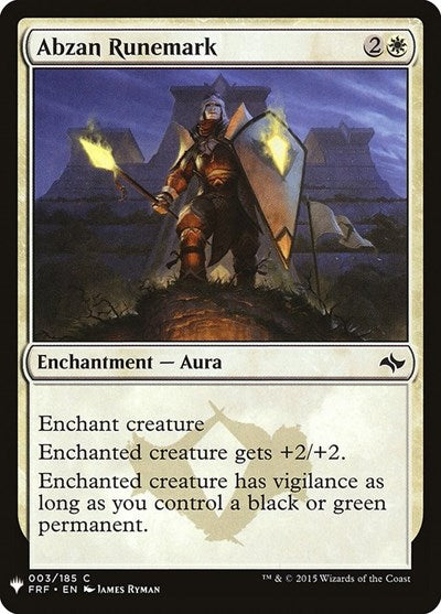 Abzan Runemark (Mystery Booster) Light Play
