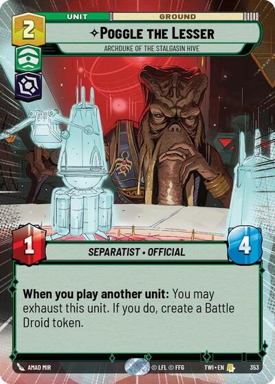 Poggle the Lesser Archduke of the Stalgasin Hive (Hyperspace) (Twilight of the Republic) Near Mint Foil