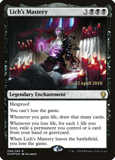 Lich's Mastery (Promos: Prerelease Cards) Heavy Play Foil