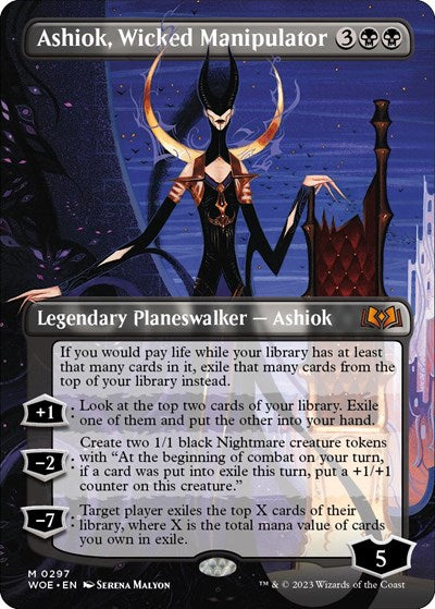 Ashiok, Wicked Manipulator (Borderless) (Wilds of Eldraine) Light Play Foil