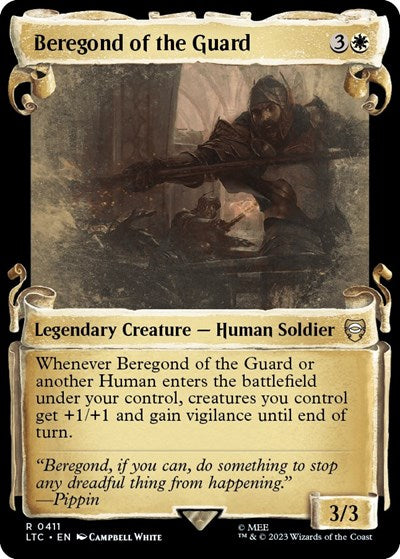 Beregond of the Guard (Showcase Scrolls) (Commander: The Lord of the Rings: Tales of Middle-earth) Light Play Foil