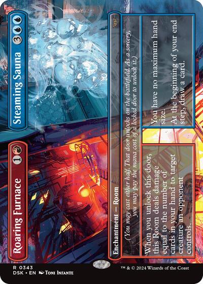 Roaring Furnace / Steaming Sauna (Borderless) (Duskmourn: House of Horror) Near Mint Foil