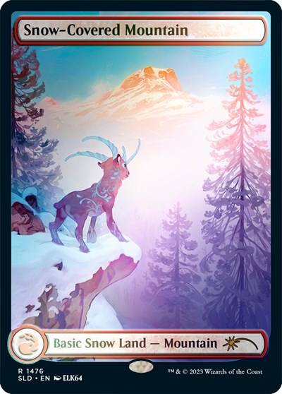 Snow-Covered Mountain (1476) (Rainbow Foil) (Secret Lair) Light Play Foil