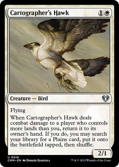 Cartographer's Hawk (Commander Masters) Medium Play Foil
