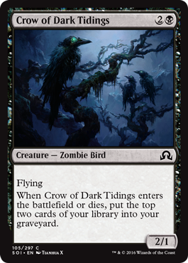 Crow of Dark Tidings (Shadows Over Innistrad) Medium Play Foil