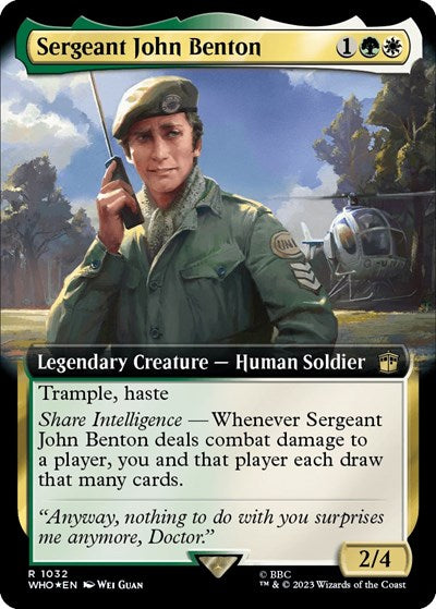 Sergeant John Benton (Extended Art) (Surge Foil) (Universes Beyond: Doctor Who) Light Play Foil