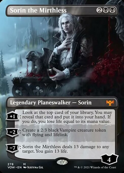Sorin the Mirthless (Borderless) (Innistrad: Crimson Vow) Light Play