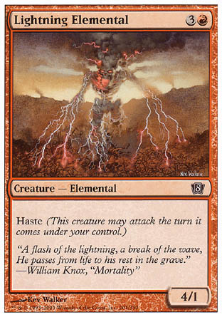 Lightning Elemental (8th Edition) Light Play Foil