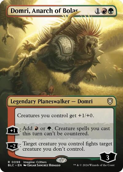 Domri, Anarch of Bolas (Borderless) (Commander: Bloomburrow) Light Play Foil
