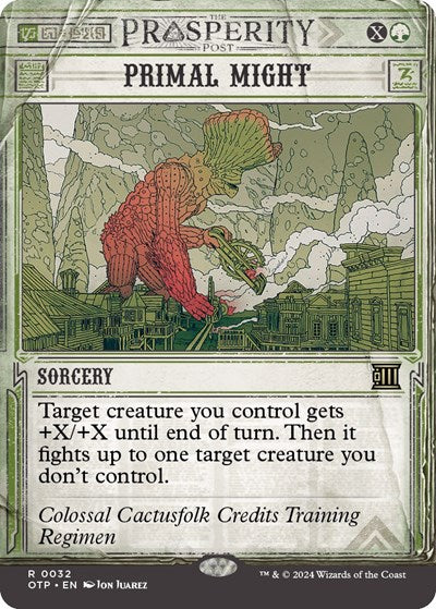 Primal Might (Outlaws of Thunder Junction: Breaking News) Near Mint Foil