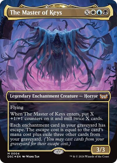 The Master of Keys (Borderless) (Commander: Duskmourn: House of Horror) Light Play