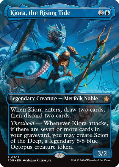Kiora, the Rising Tide (Borderless) (Foundations) Medium Play