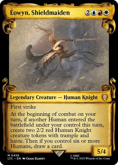 Eowyn, Shieldmaiden (Showcase Scrolls) (Commander: The Lord of the Rings: Tales of Middle-earth) Light Play Foil