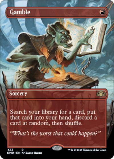 Gamble (Borderless) (Dominaria Remastered) Medium Play Foil