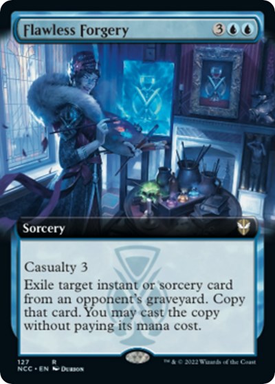 Flawless Forgery (Extended Art) (Commander: Streets of New Capenna) Light Play
