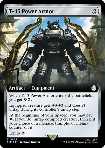 T-45 Power Armor (Extended Art) (Surge Foil) (Universes Beyond: Fallout) Near Mint Foil