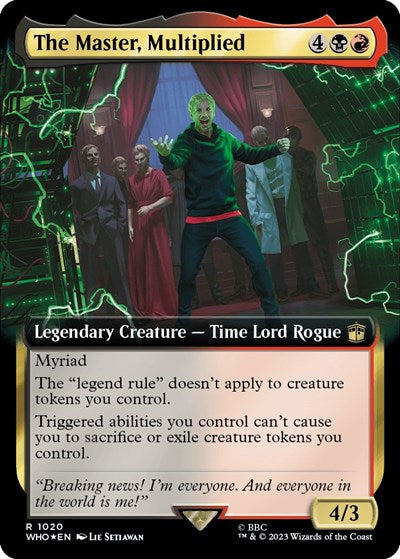 The Master, Multiplied (Extended Art) (Surge Foil) (Universes Beyond: Doctor Who) Light Play Foil