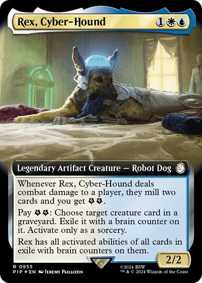 Rex, Cyber-Hound (Extended Art) (Surge Foil) (Universes Beyond: Fallout) Light Play Foil