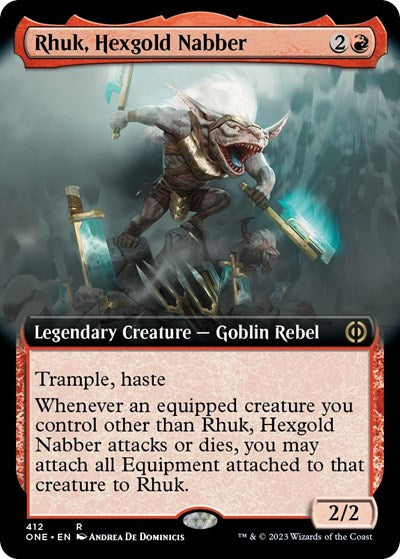 Rhuk, Hexgold Nabber (Extended Art) (Phyrexia: All Will Be One) Medium Play