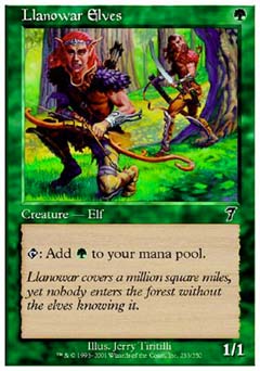 Llanowar Elves (7th Edition) Light Play
