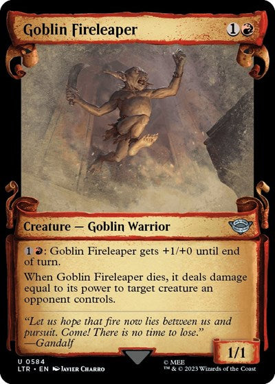 Goblin Fireleaper (Showcase Scrolls) (Universes Beyond: The Lord of the Rings: Tales of Middle-earth) Near Mint Foil