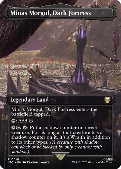Minas Morgul, Dark Fortress (Borderless) (Commander: The Lord of the Rings: Tales of Middle-earth) Light Play Foil