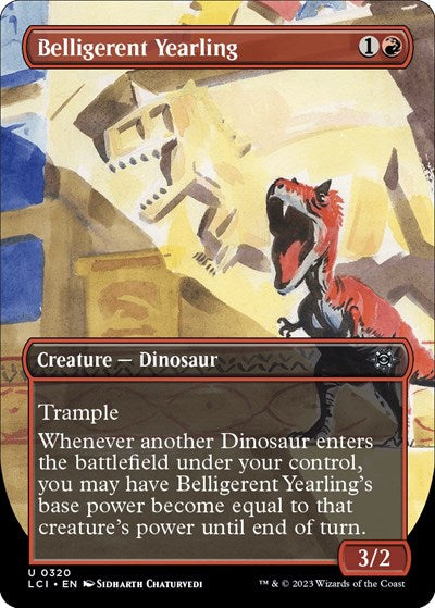 Belligerent Yearling (Borderless) (The Lost Caverns of Ixalan) Light Play