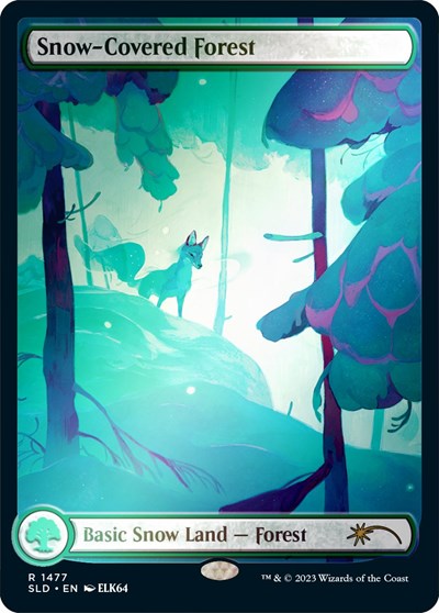 Snow-Covered Forest (1477) (Rainbow Foil) (Secret Lair) Light Play Foil