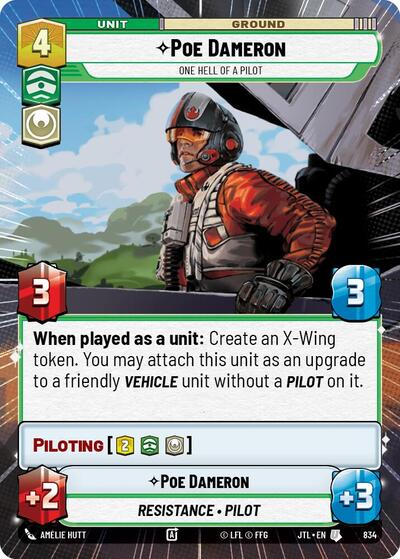 Poe Dameron One Hell of a Pilot (Hyperspace Foil) (Jump to Lightspeed) Near Mint Foil